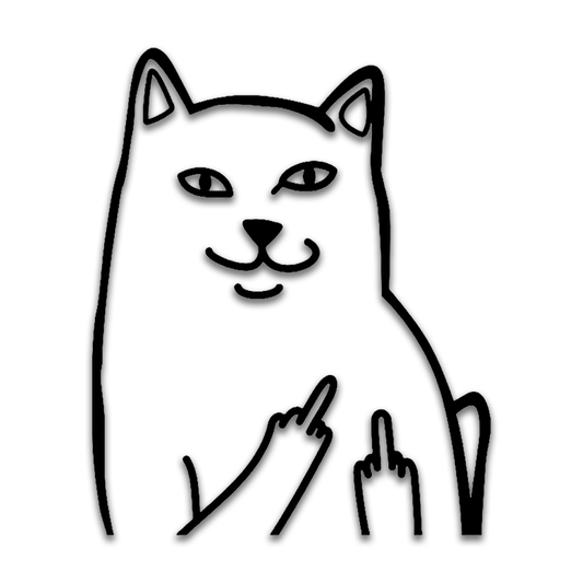 Cat Flipping Off Meme Decal