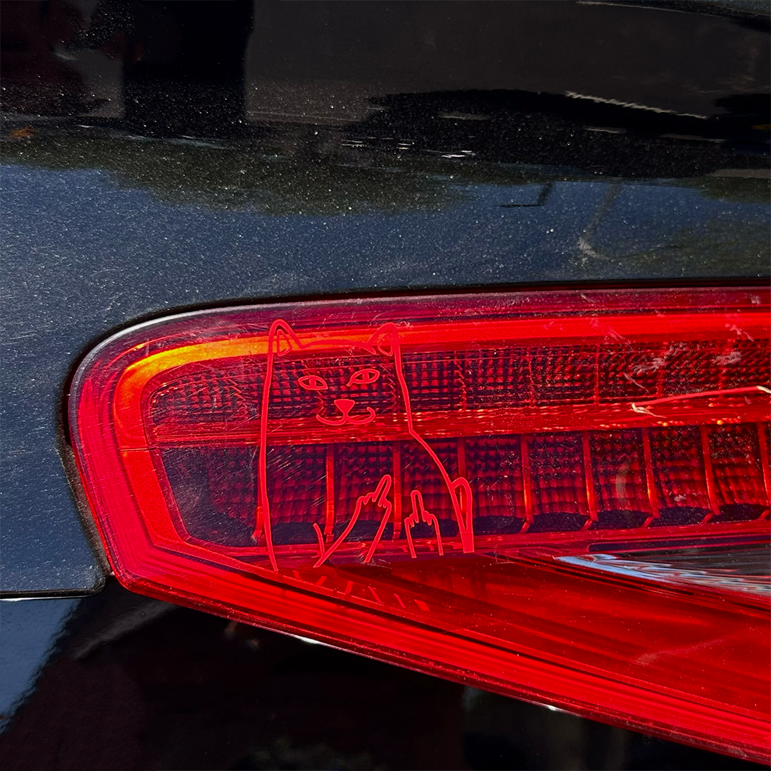 Cat Flipping Off Meme Decal