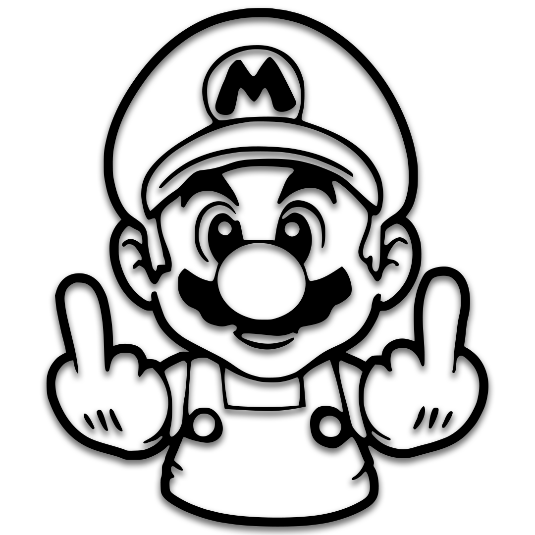 Middle Finger Mario Decal