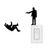 Shooting Falling Man Outlet Decal